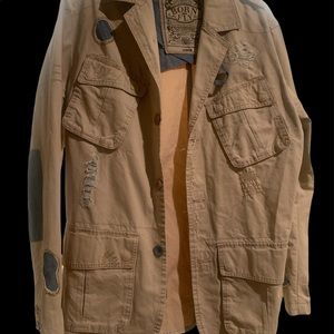 Born Fly distressed khaki and denim blazer ! Nice